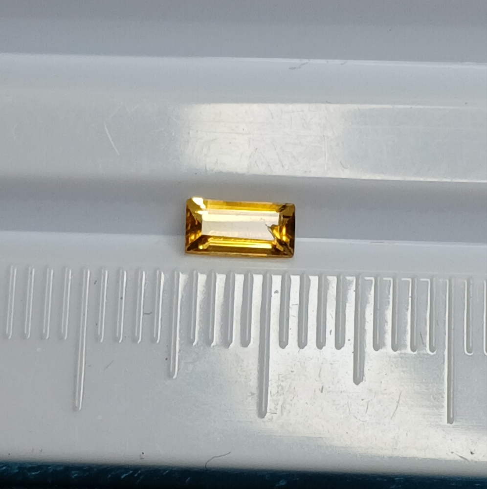 Rectangular Yellow Tourmaline Gemstone 6x3mm